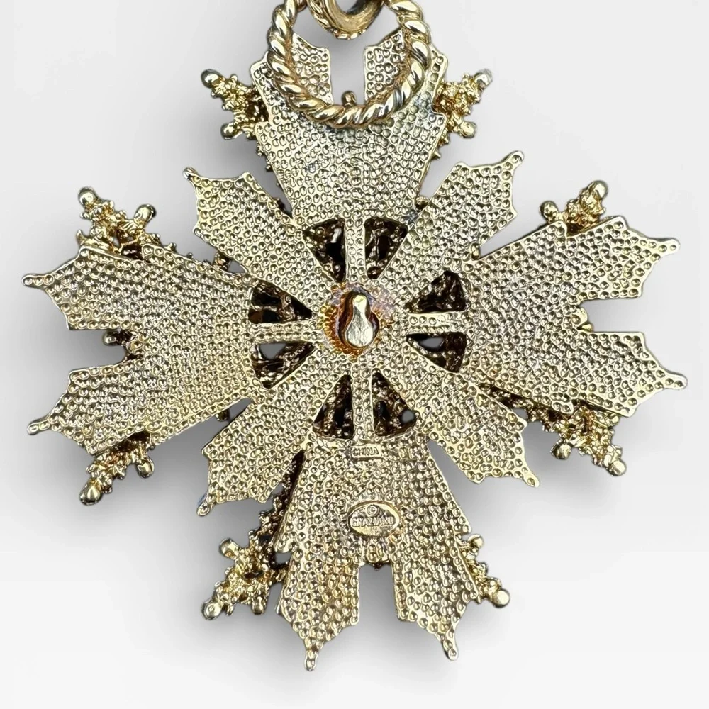 R.J. GRAZIANO Vintage Rhinestone Maltese Cross Pendant Necklace - Picture 10 of 11